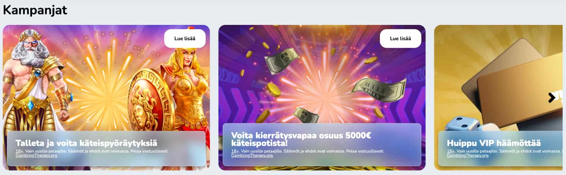 Huippukasino kampanjat