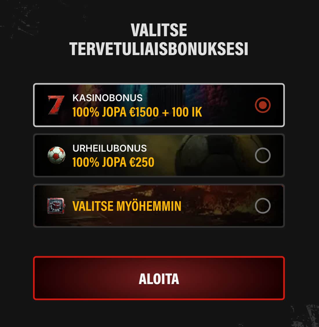 Jokery Casino tervetuliaisbonukset