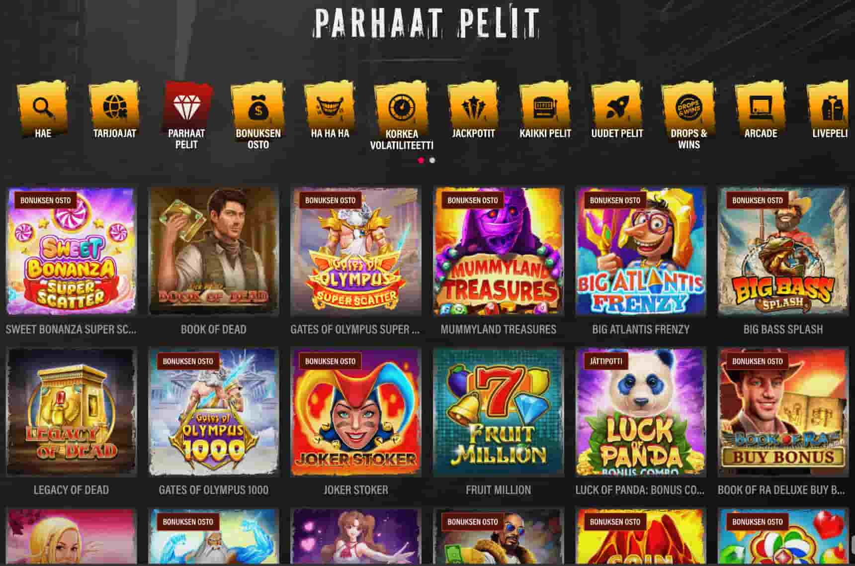 Jokery Casino parhaat pelit