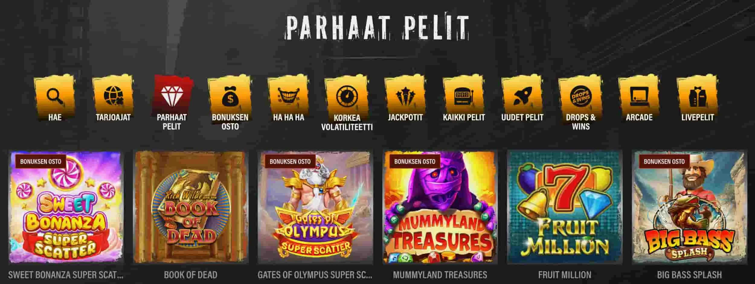 Jokery Casino parhaat pelit