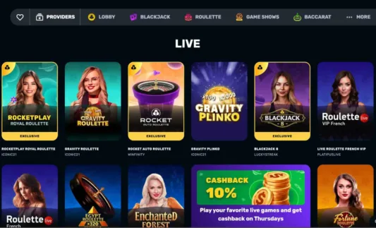 RocketPlay livekasino