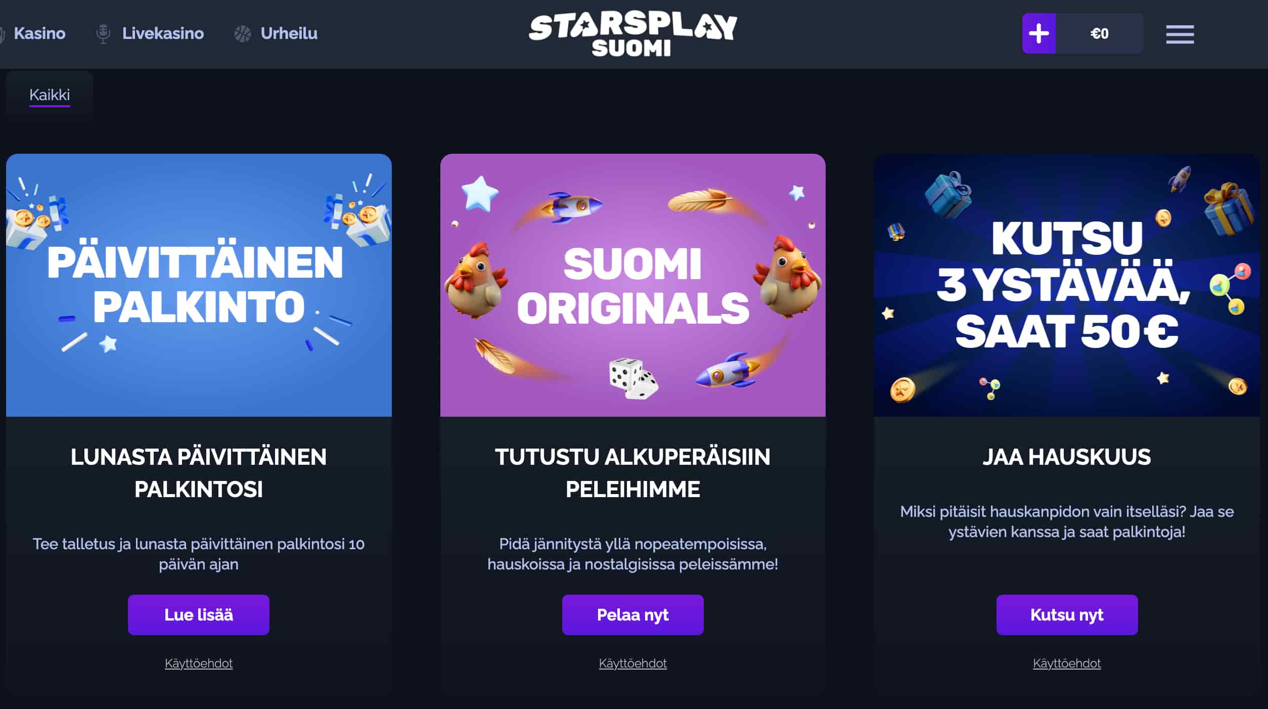 StarsPlay Casino bonukset