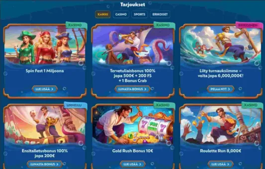 Winbay Casino tarjoukset