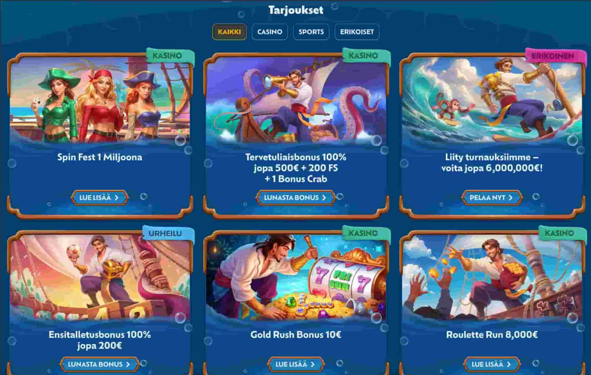 Winbay Casino tarjoukset