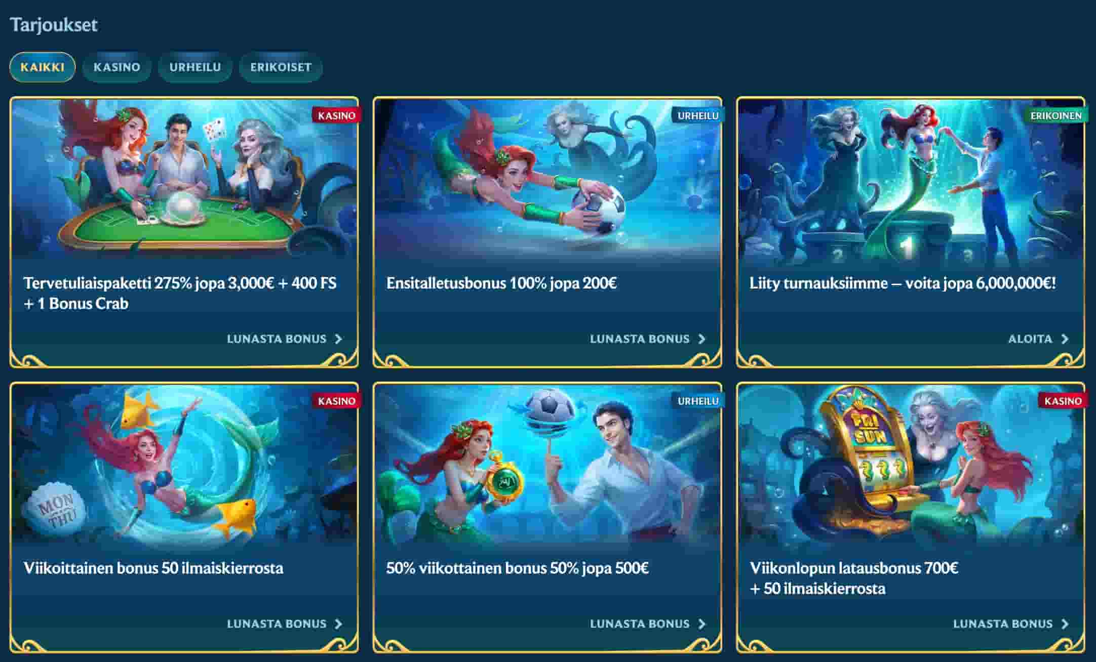 Aquawin Casino tarjoukset