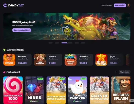 CandyBet Casino etusivu