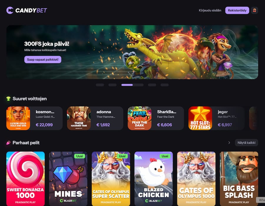 CandyBet Casino etusivu