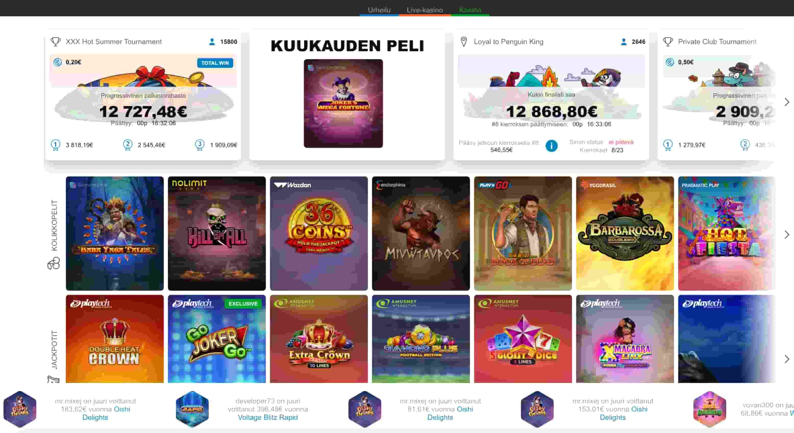 Casino X kolikkopelit