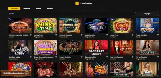 Corsazan kattava live casino