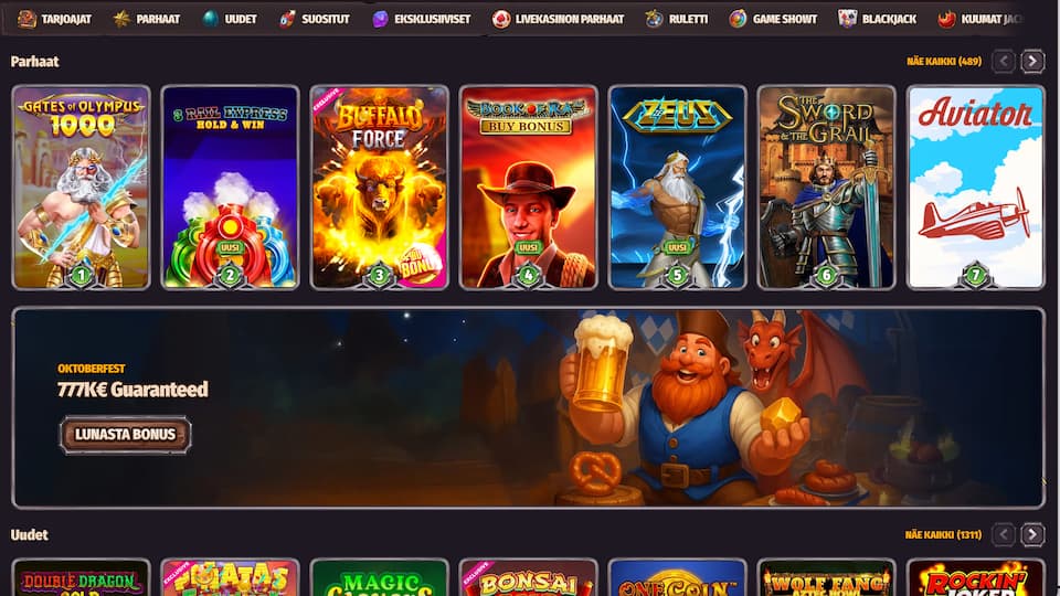 Dragonia Casino pelivalikoima