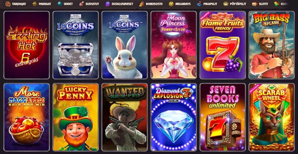 Dragonia kasinopeleihin lukeutuvat Big Bass Splash ja Lucky Penny