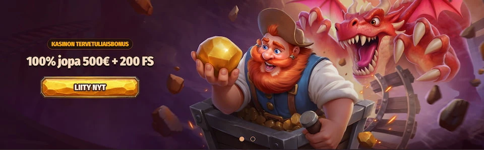 Dragonia Casinon tervetulobonus sisältää talletusbonuksen ja ilmaiskierroksia