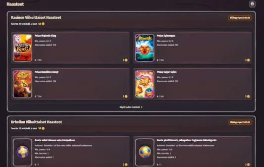 Dragonia Casino tarjoaa viikoittain uusia haasteita