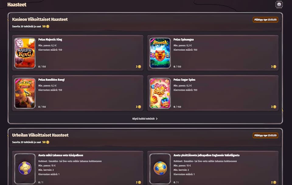 Dragonia Casino tarjoaa viikoittain uusia haasteita