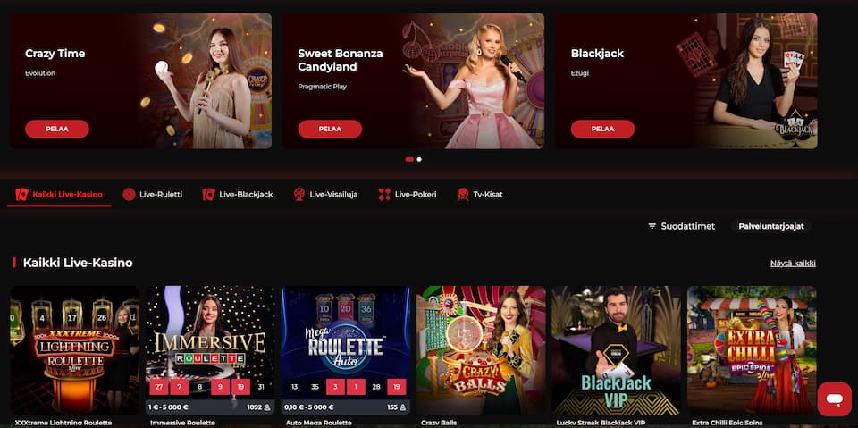 God Of Casino livekasinon pelit