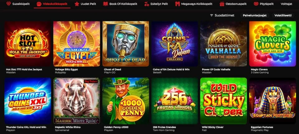 God Of Casinon videokolikkopelit