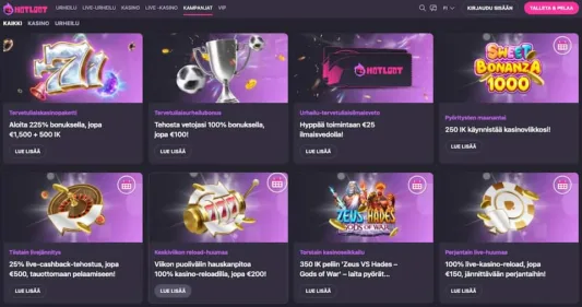 HotLoot Casino bonuksia ja tarjouksia