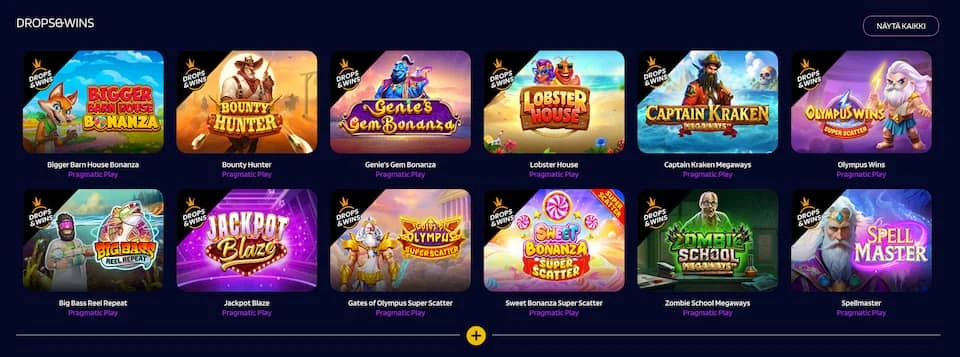 Joki Casinon Drops & Wins -pelit omassa kategoriassaan