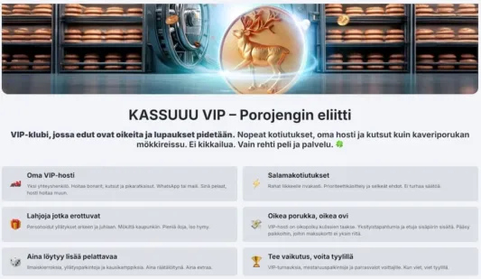 Kassuuu Kasino tarjoaa palkitsevia VIP-etuja