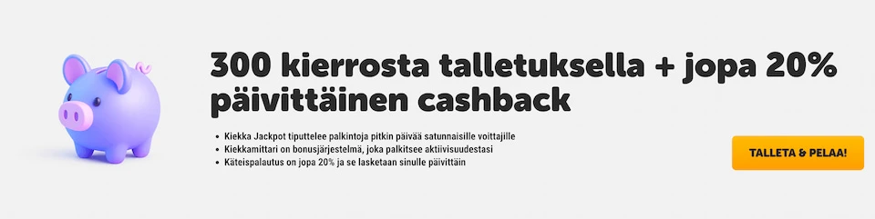 Kiekka Casinon ilmaiskierrokset ja päivittäinen cashback