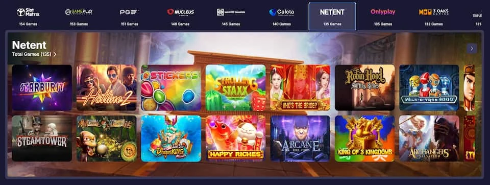 NetEntin tuotantoa Rizzio Casinon pelivalikoimassa