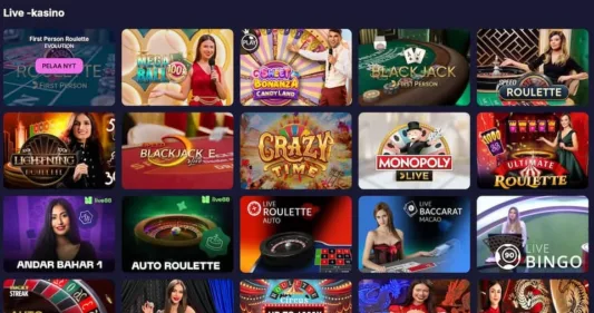 Rizzio-livekasino Rizzio live casinolta löytyy esimerkiksi Monopoly Live