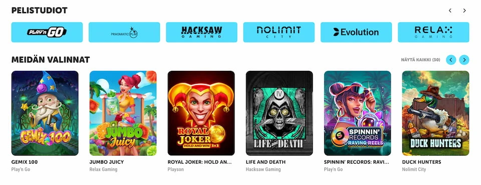 Kiekka Casinon suosittelemat kasinopelit