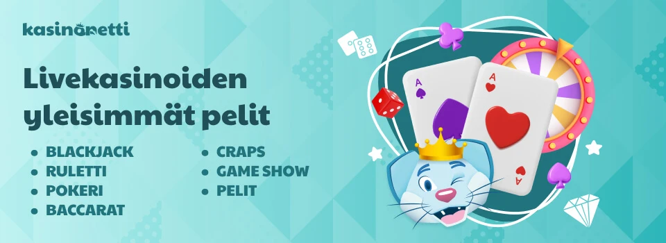 Live-kasinot yleisimmät pelit