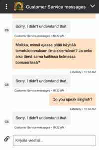 Tuuri Kasino asiakaspalvelu