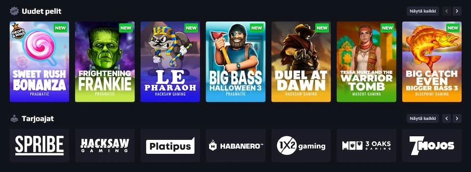 Chancer Betin uudet pelit ja pelintarjoajat