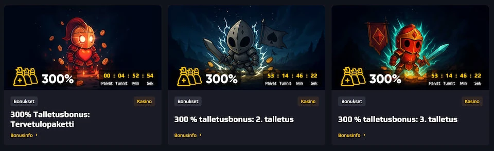 Chancer Bet Casinon kolmiosainen tervetuliaisbonus