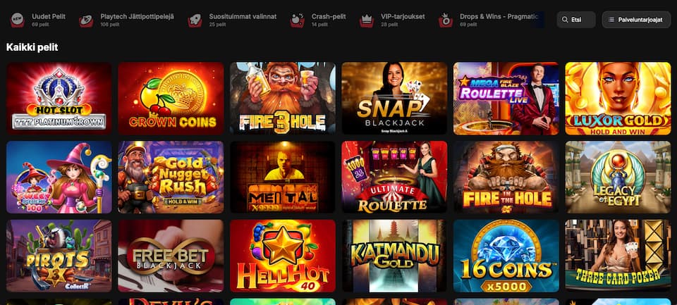 Free Spinzan kaikki kasinopelit listattuna