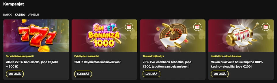 Free Spinzan tervetuliaisbonus ja muita tarjouksia