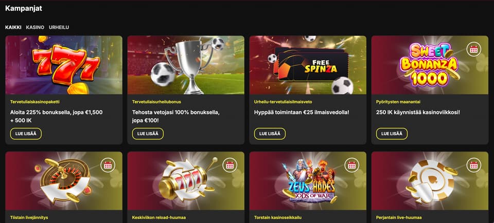 Freespinza tervetuliaisetu ja muita tarjouksia