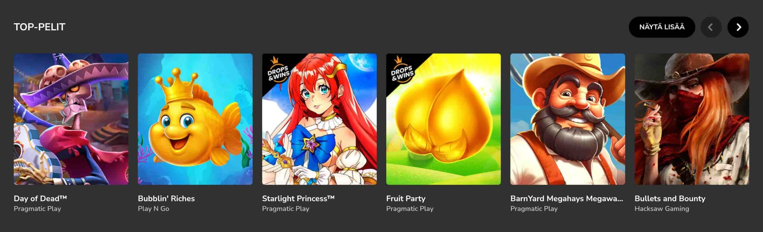 Hurmio Casinon parhaat pelit listattuna