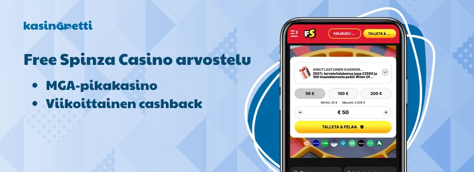 Free Spinza Casinon tiedot ja kokemuksia