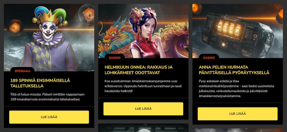 Hurmio Kasino tarjoaa tervetuliaisbonuksen lisäksi muitakin kampanjoita