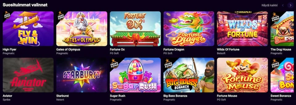 CasinoLootsin suositut pelit omassa kategoriassaan