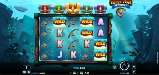 Wild-symboleita Fatter Fish Festivalin peliruudukolla