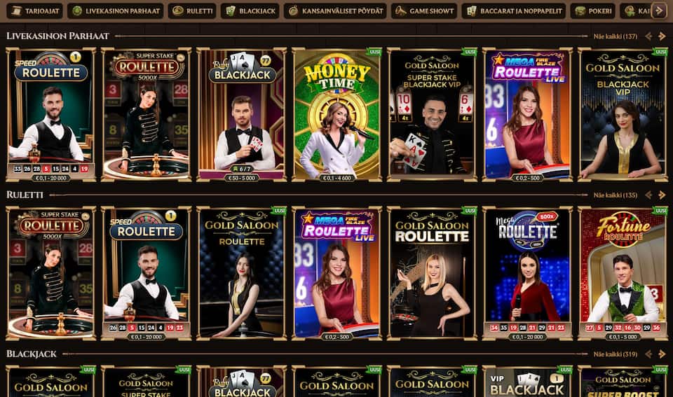 Lanista Casino live pelit
