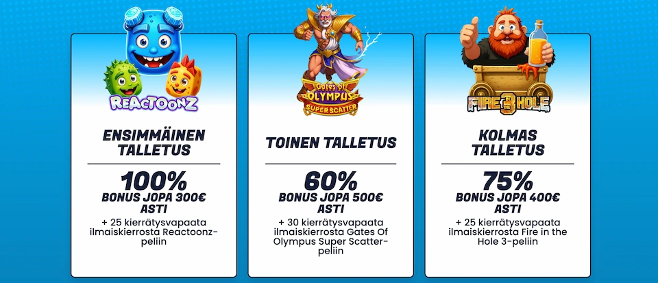 Mainio Kasinon talletusbonukset ja kierrätysvapaat kierrokset uusille pelaajille