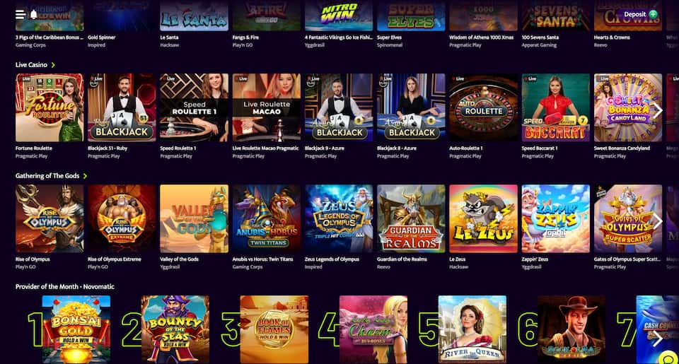 Nitrowinin live casinon tarjonta