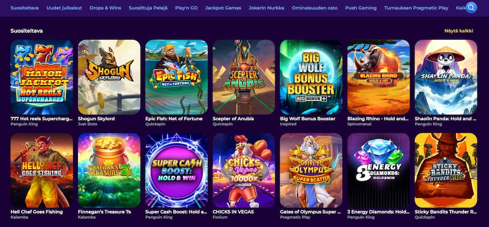 Ruhtinas Casinon pelisuositukset