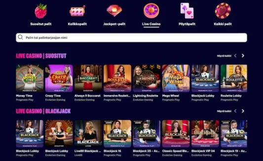 Berriez live casino pelit