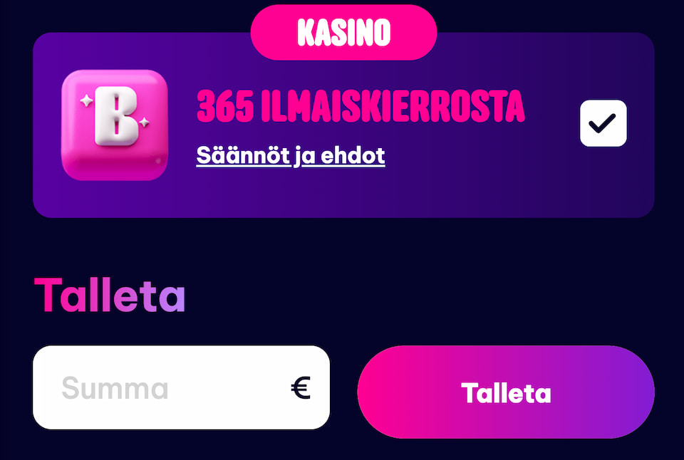 Berriez Casinon talletus ja tervetuliaisbonus