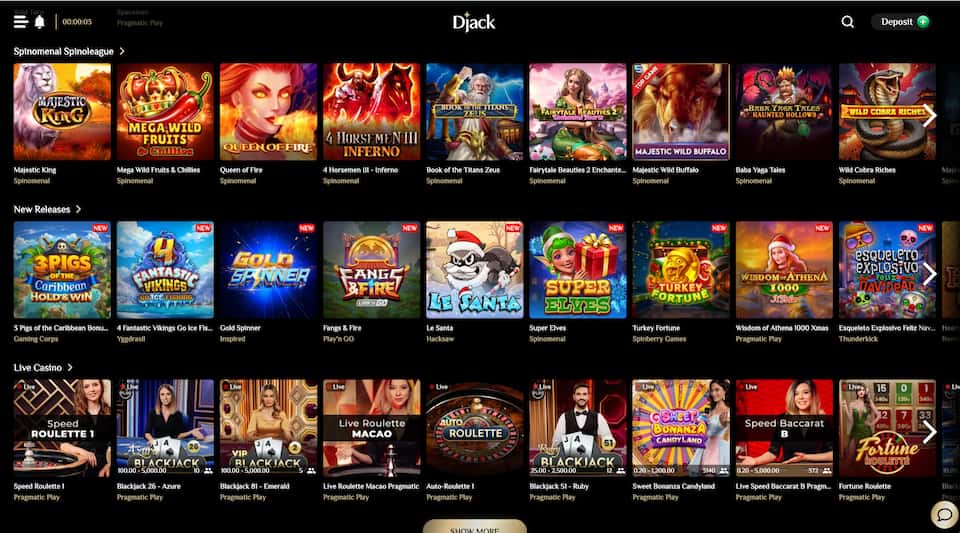 Djack Casinon uudet julkaisut ja muut pelit