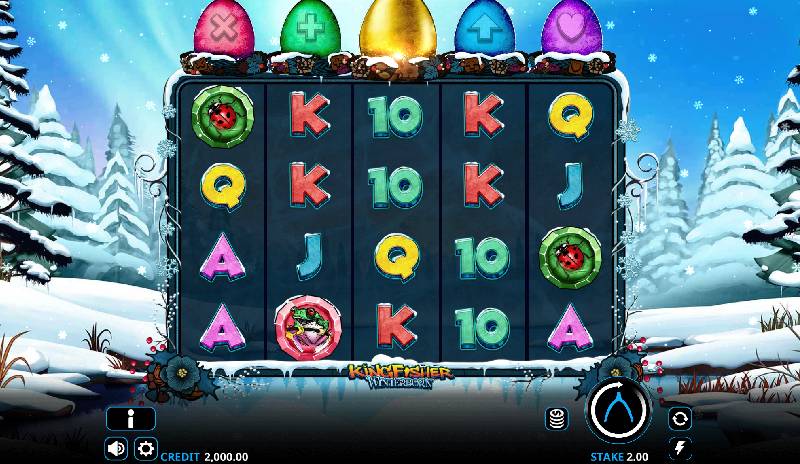 Kingfisher Winterborn -kolikkopelin perusnäkymä