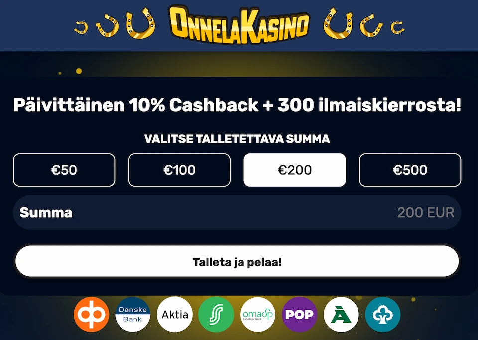 Onnela Kasinon pikatalletus