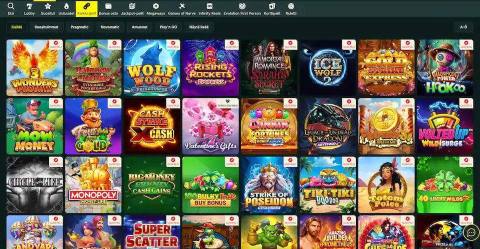 Optibetin kaikki kasinopelit