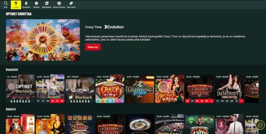 Optibet Casinon livepelit